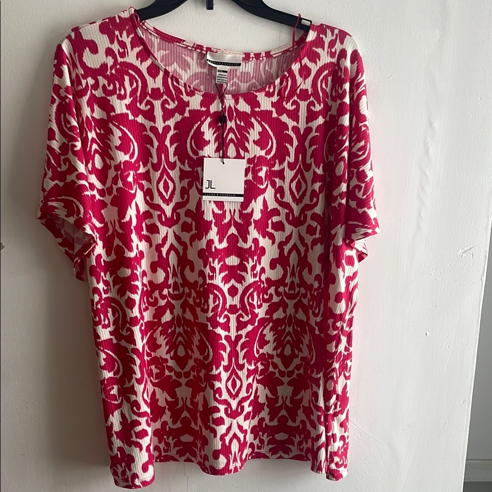 Jules & Leopold Pink and White Boxy Blouse
